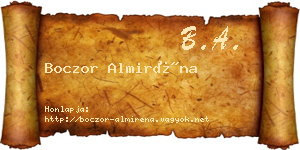 Boczor Almiréna névjegykártya